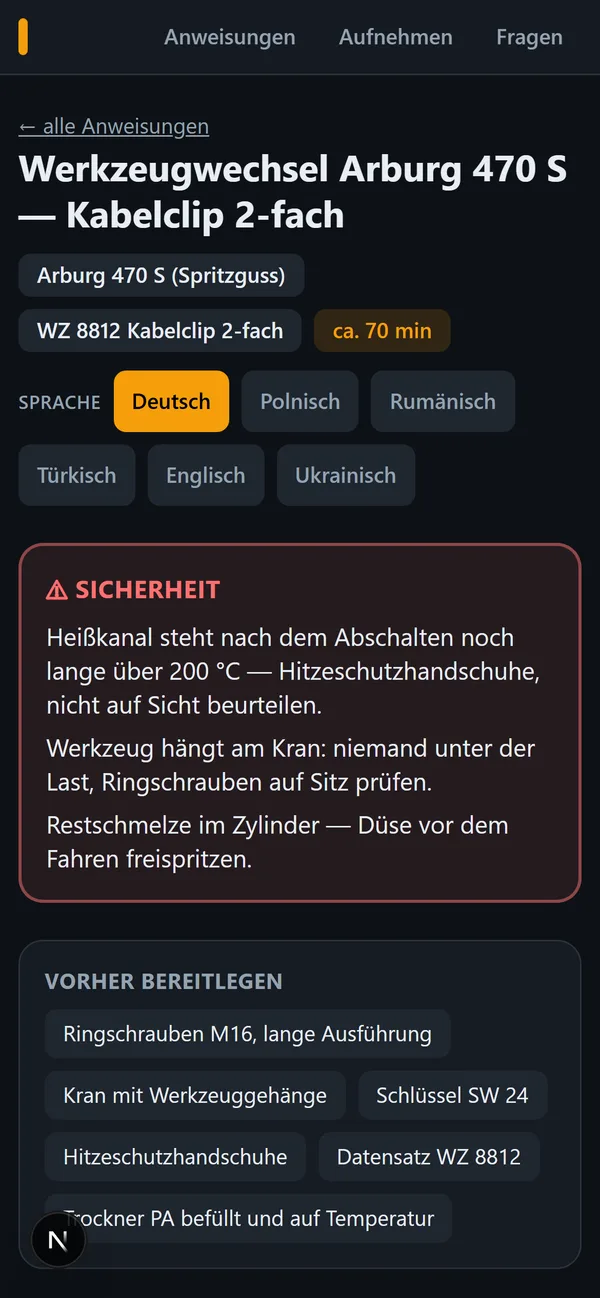 Künstlich erzeugte Rüstanweisung auf einem Mobiltelefon